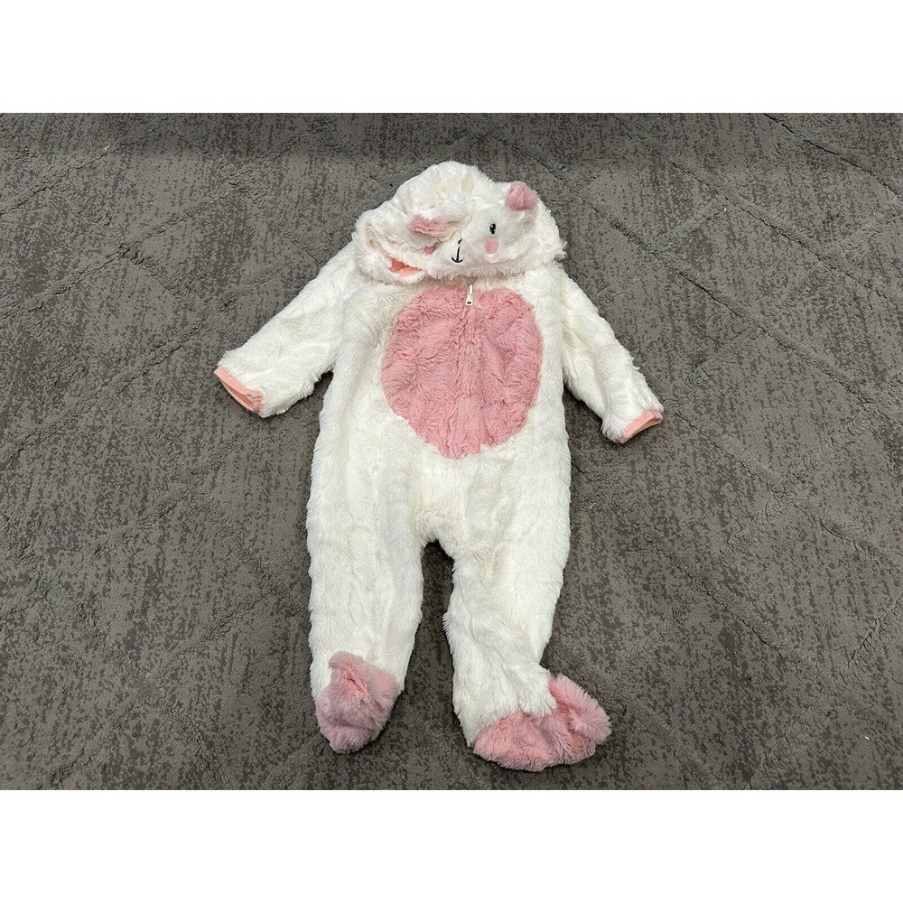 Baby Mack Fuzzy White Bear Teddy One Piece 3/6 Months